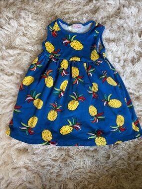 Hanna Andersson Blue Pineapple Print Sleeveless Dress